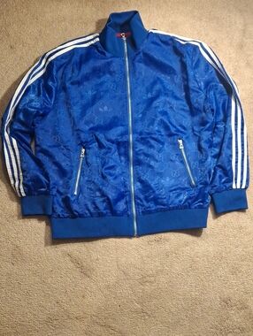 Gucci Blue Jacket with Red Mesh and Yellow Logo Patch